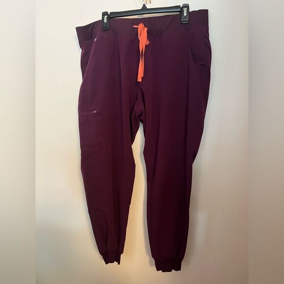 Figs Purple and Orange Jogger Sweatpants with Elastic Cuffs - Picture 1 of 4